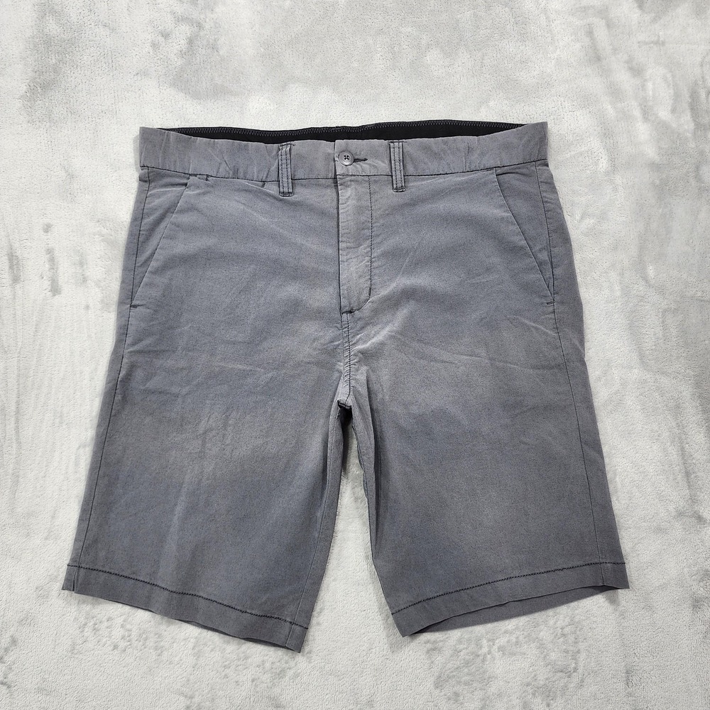 Burnside Shorts Mens 34 Gray Chino Flat Front Casual Summer Preppy Pockets